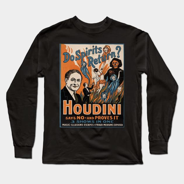 Houdini Show - Poster Long Sleeve T-Shirt by CozyCanvas
